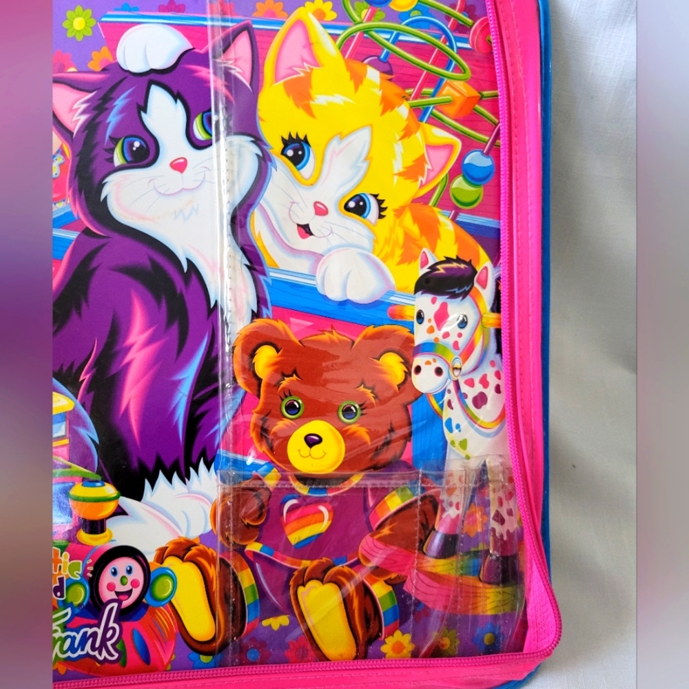 Vintage Lisa Frank Zippered 3 Ring Binder "Cats Platime" Y2K - Picture 13 of 16
